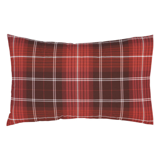 Brushed Check Red Housewife Pillowcases Pair