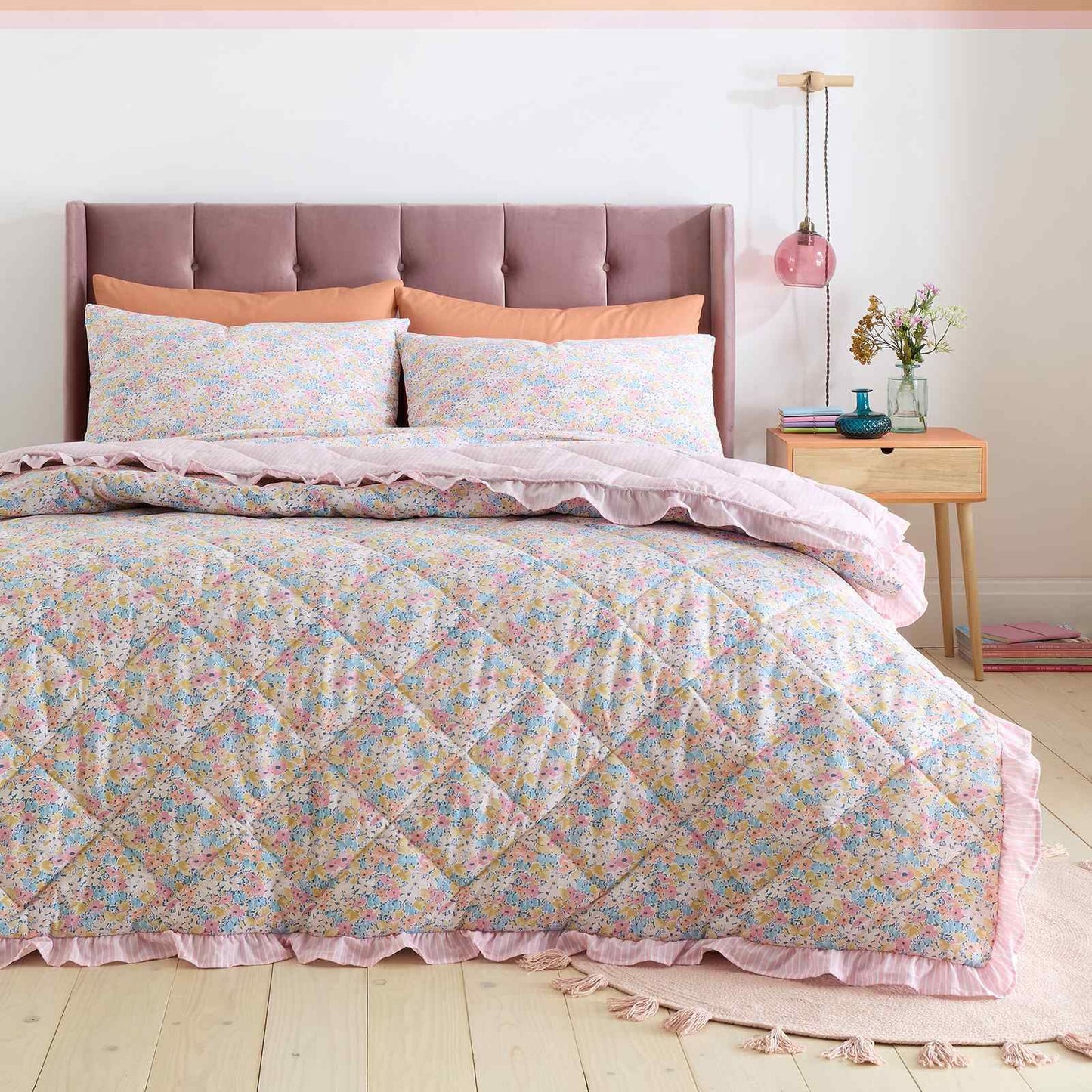 Darcy Floral Pink Bedspread