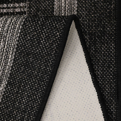 Flatweave Gel Border Black Rug