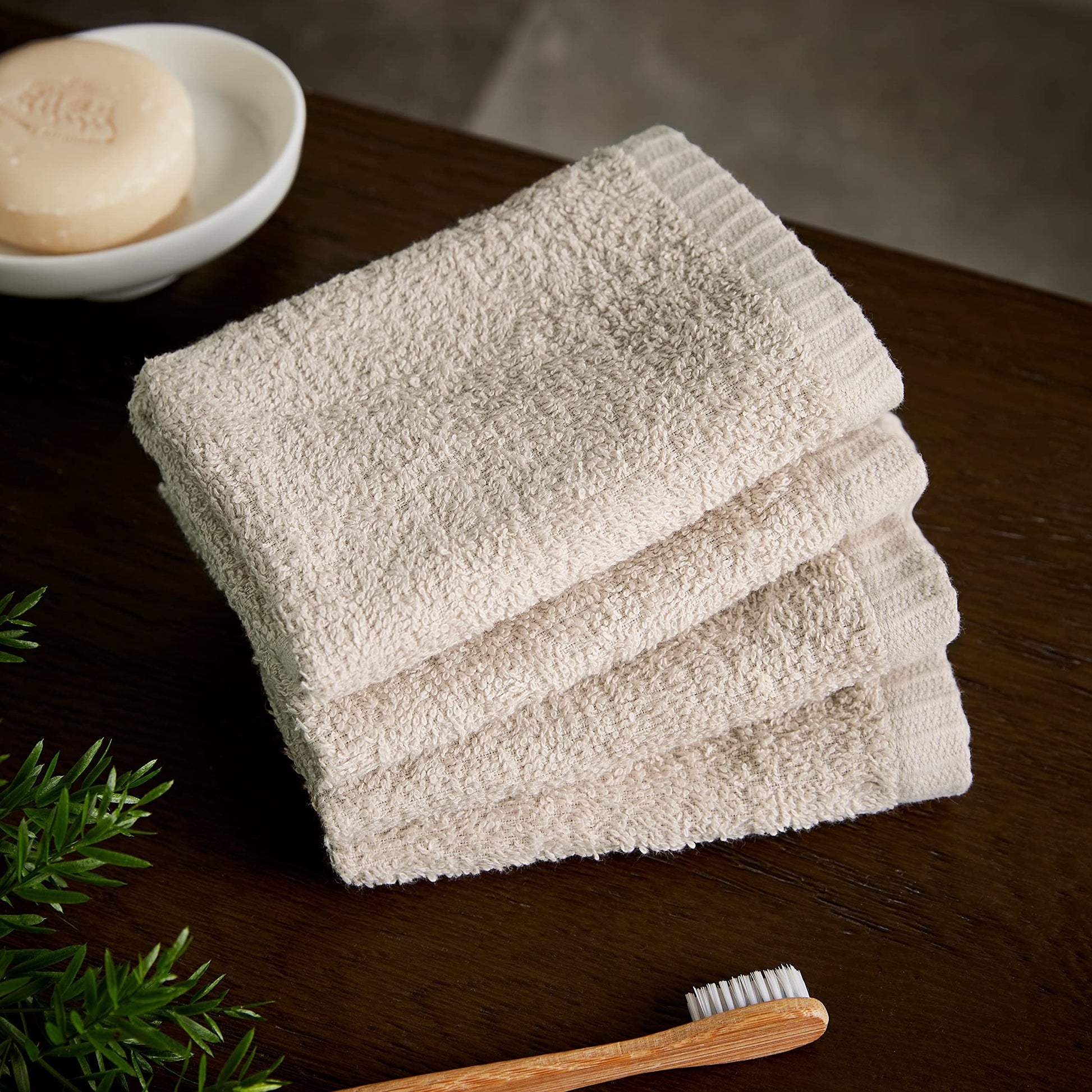 Quick Dry Natural Face Cloth 4 Pack