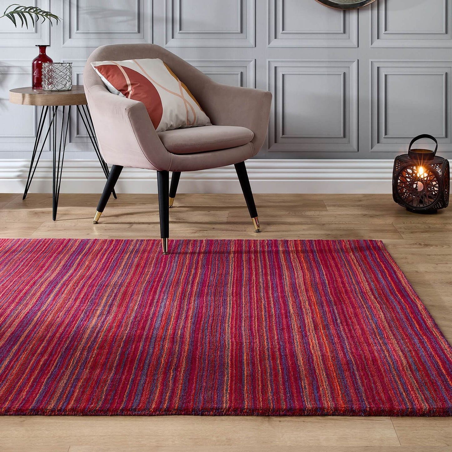 Fine Stripes Pink Modern Rugs