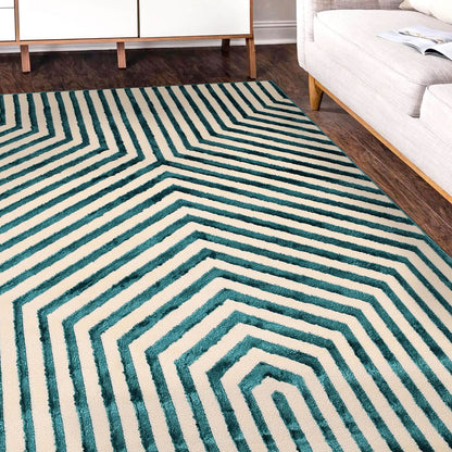 Zoe Illusion Blue Abstract Rug