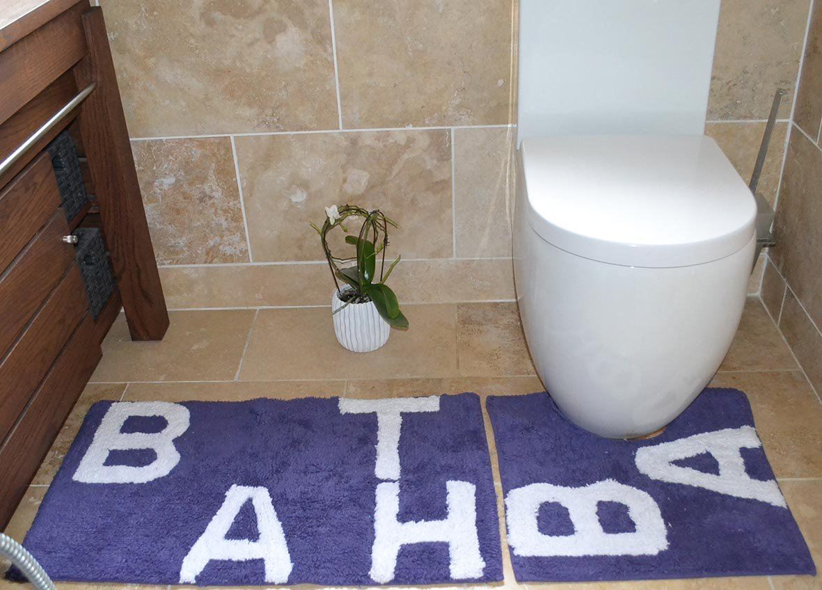 Text Violet Bath Pedestal Mat