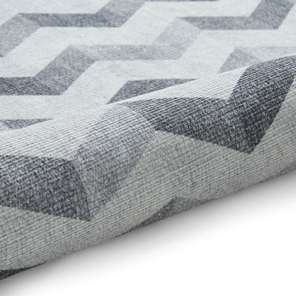 Coral H1059 Grey Modern Washable Rug
