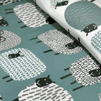 Dotty Sheep Duck Egg Duvet Set