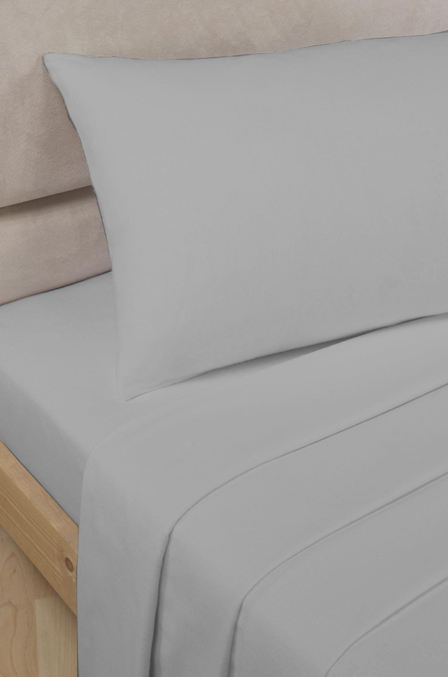 Essentials Percale Grey Flat Sheet