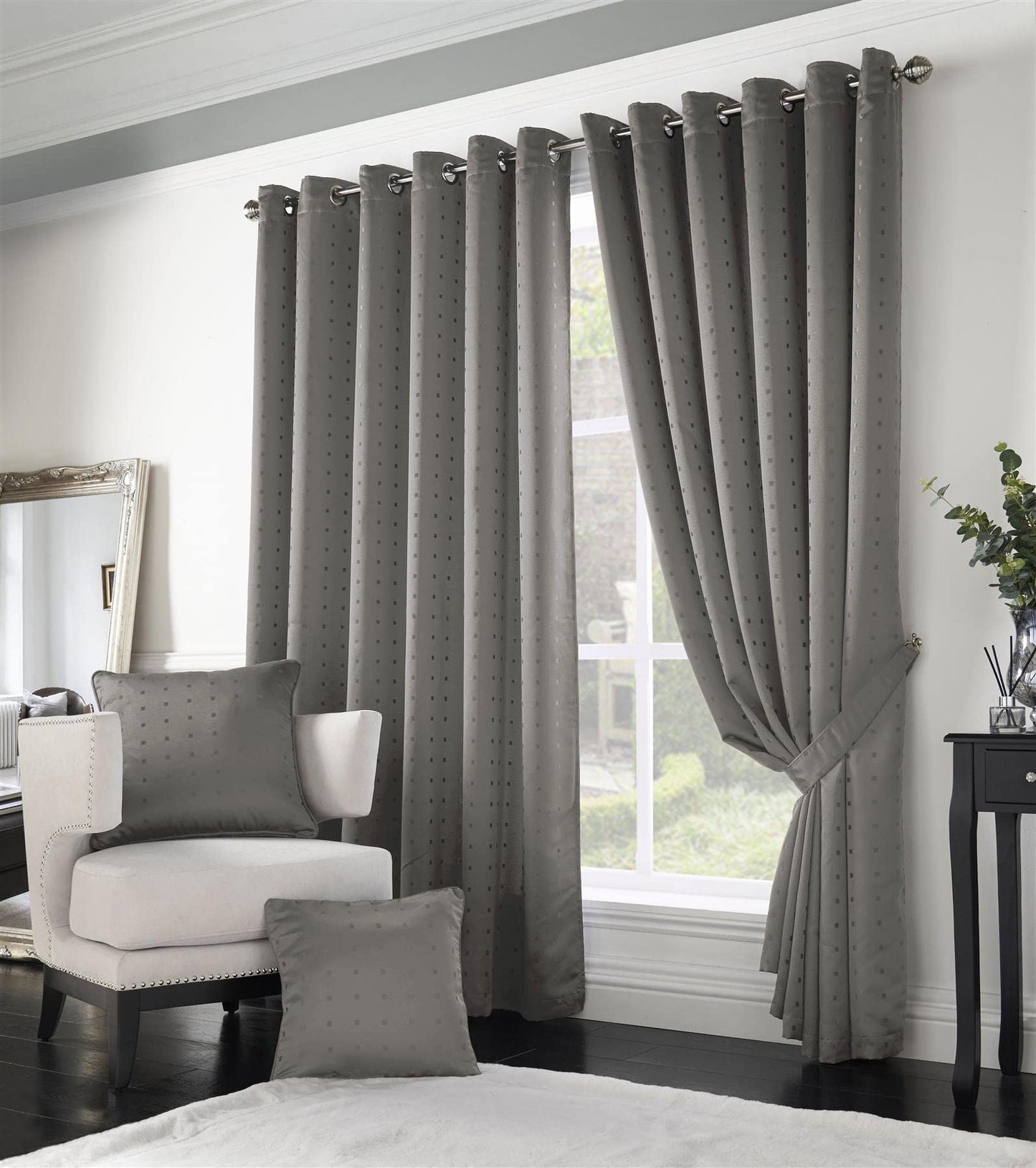 Madison Silver Eyelet Curtains