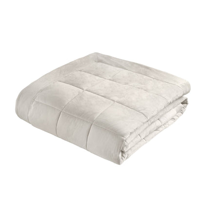 Kingsley Matt Velvet Quilted Bedspread Cream