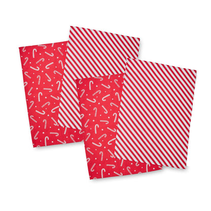 Christmas Candy Cane Red Tea Towel 4 Pack - 50x75 cm