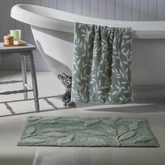 Sandringham Steel/Sage Bath Mat