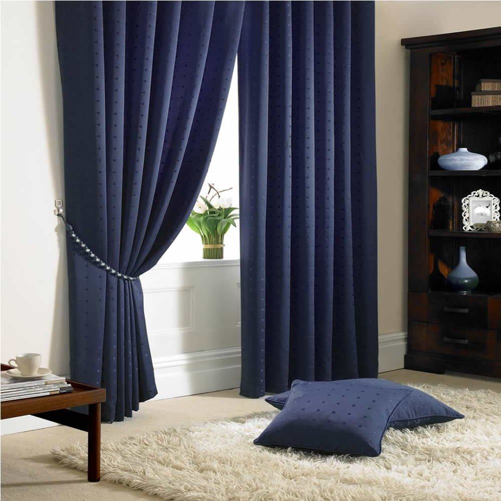 Madison Navy Pencil Pleat Curtains