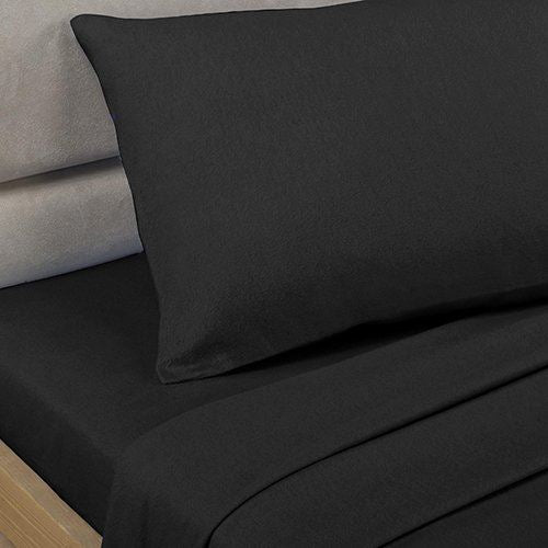 Essentials Percale Black Flat Sheet