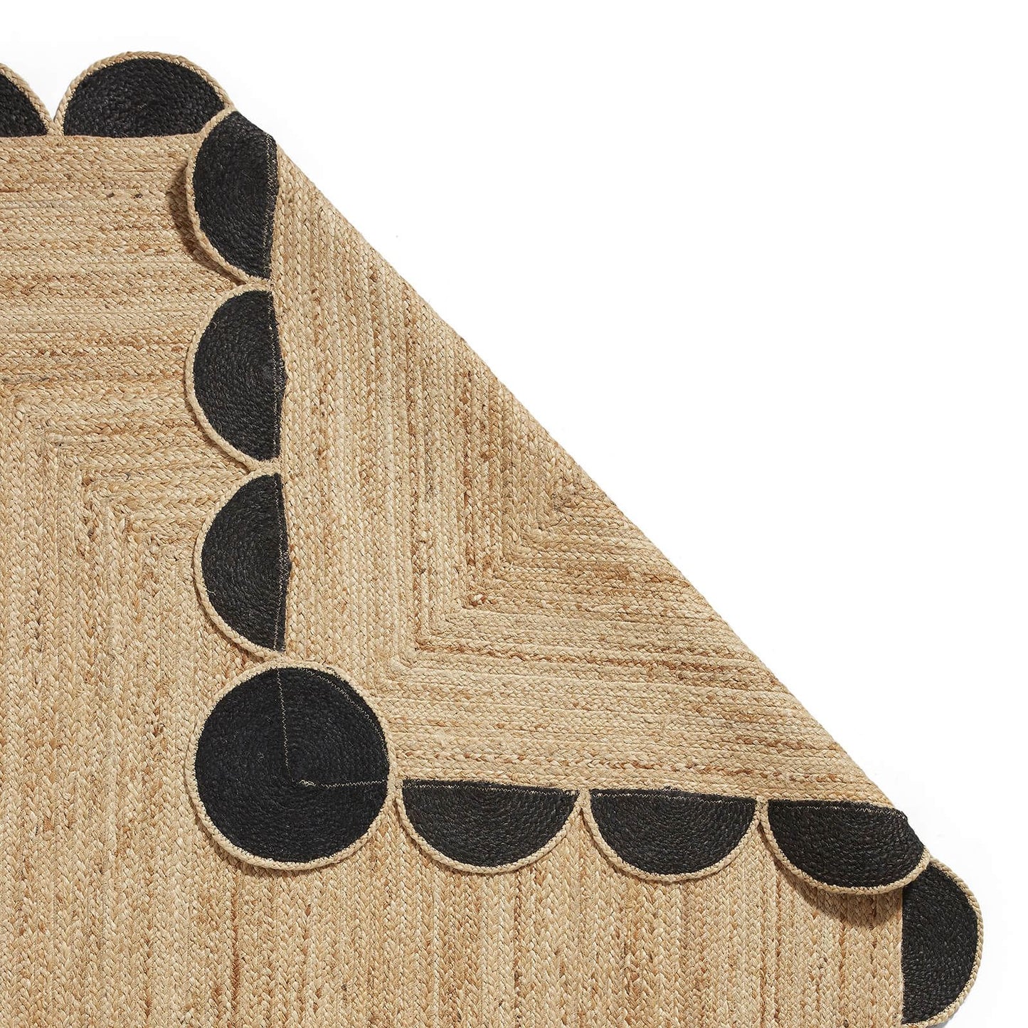 Savannah Jute Scallop Black Natural Rug