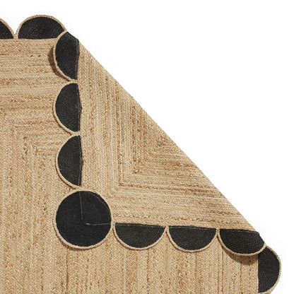 Savannah Jute Scallop Black Natural Rug