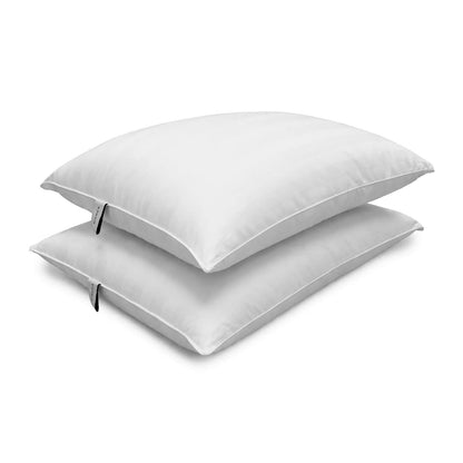 Bianca Fine Linens Premium Cotton Stripe Pillow Pair White