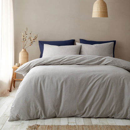 Pineapple Elephant Rich Narrow Woven Striped Cotton Bedding Duvet Cover Set Blue