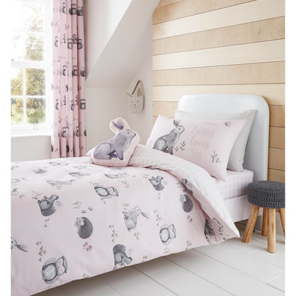 Woodland Friends Pink Duvet Set