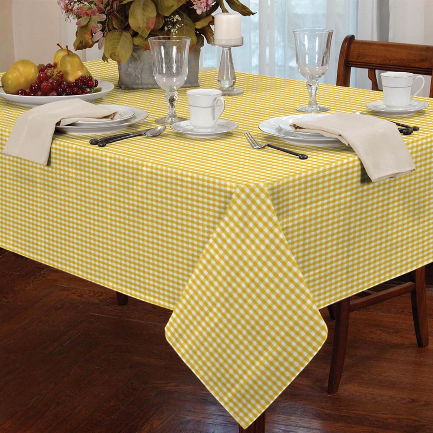 Gingham Yellow Tablecloth