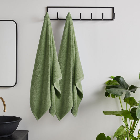 Catherine Lansfield Quick Dry Sage Green Towel and Sheet
