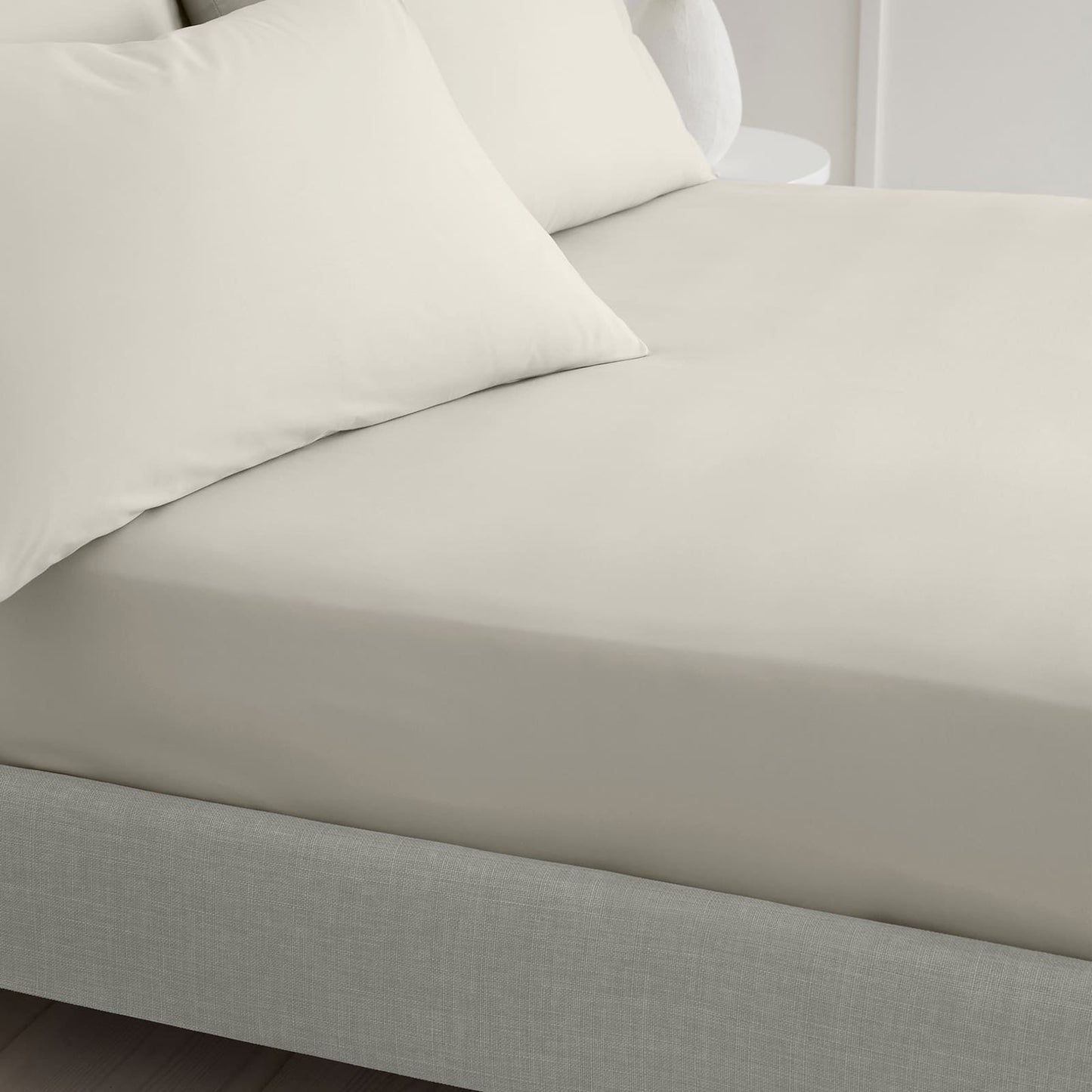 200TC Cotton Percale Natural Fitted Sheet