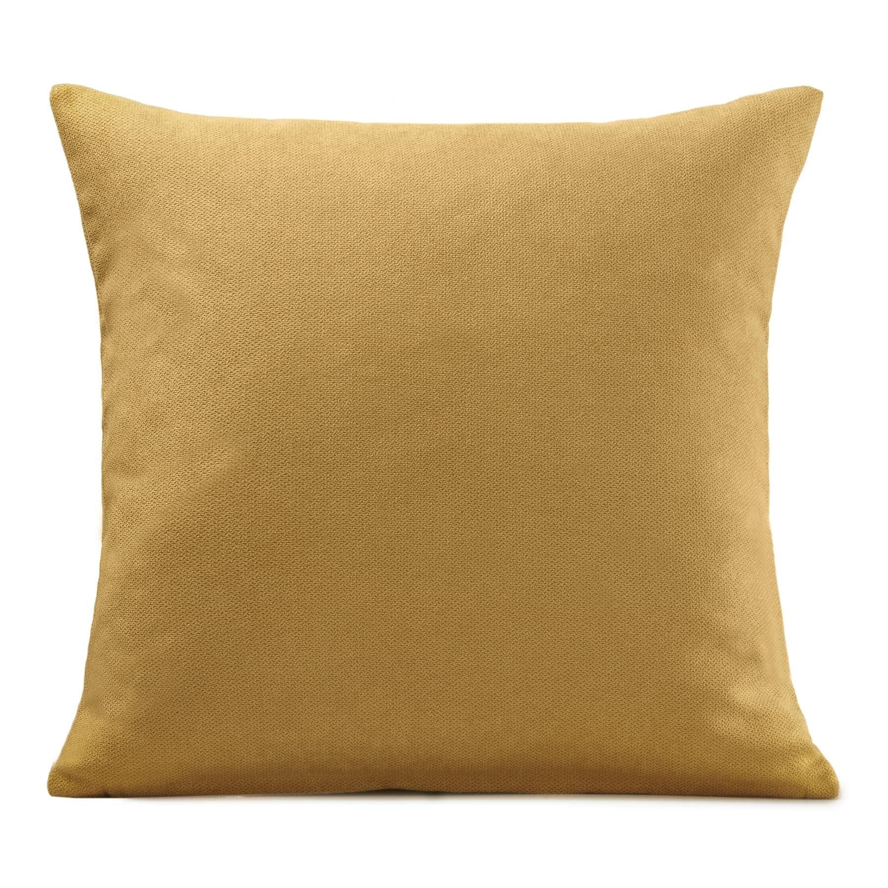 Velvet Chenille Ochre Cushion Cover