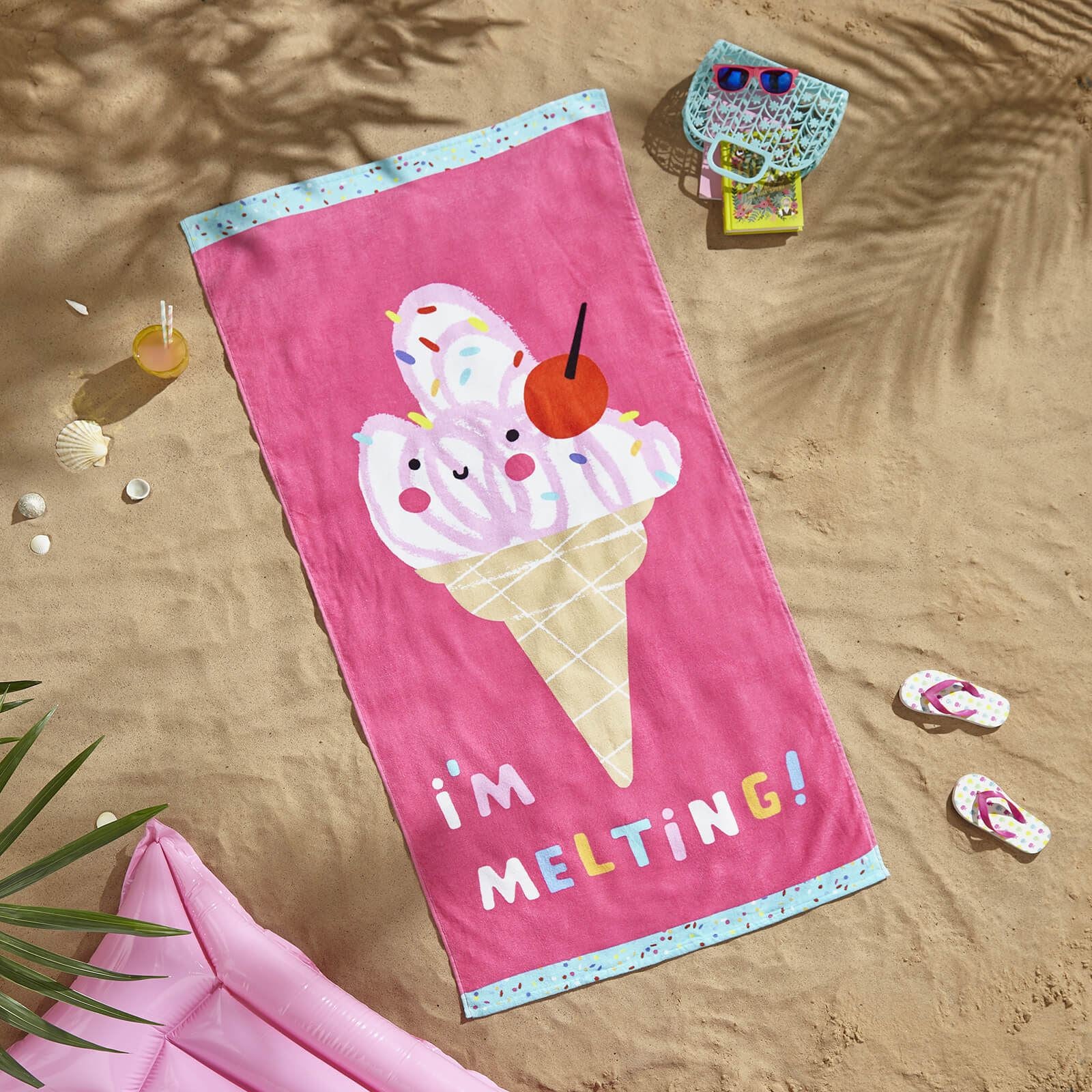 I'm Melting Pink Beach Towel