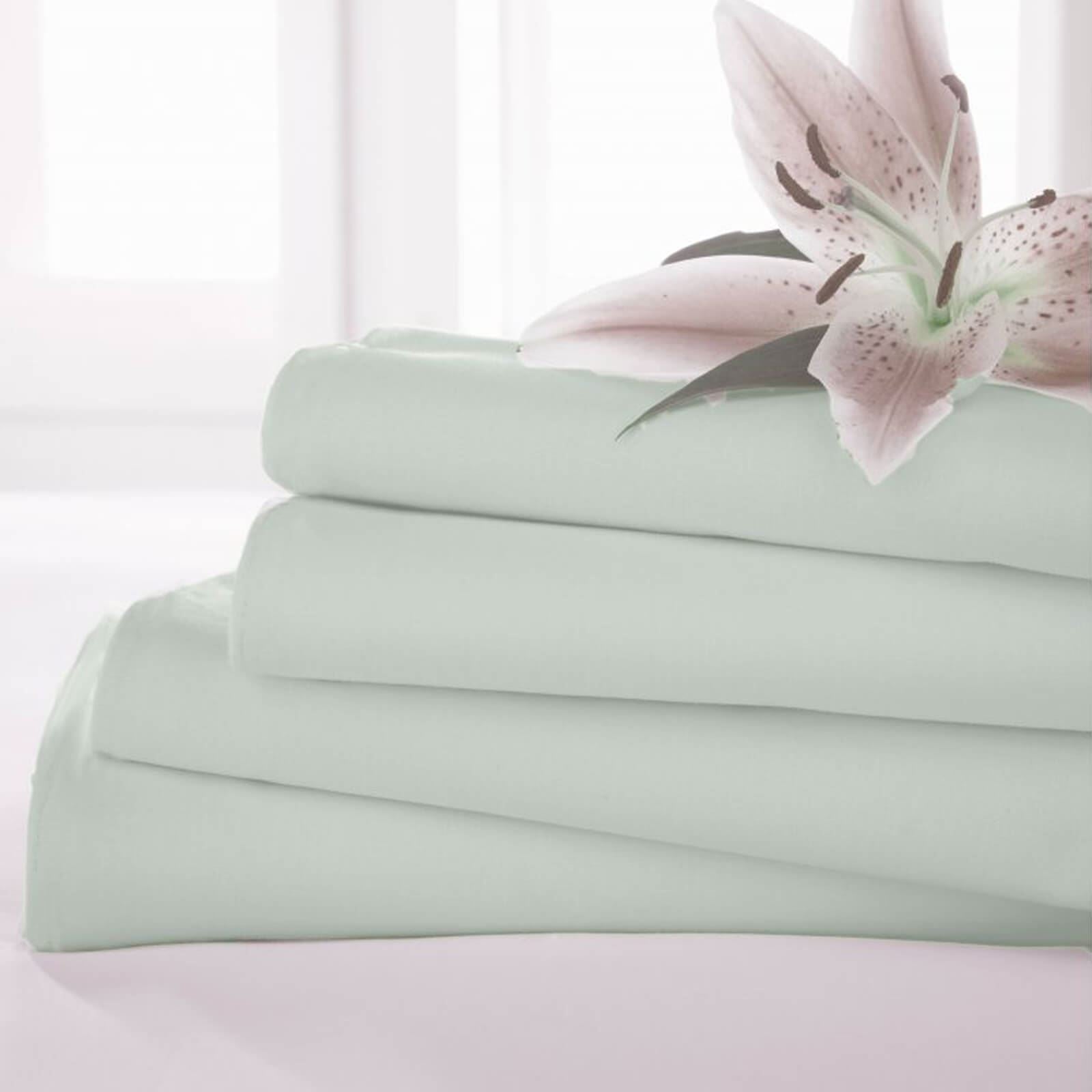 Percale Meadow Green Flat Sheet