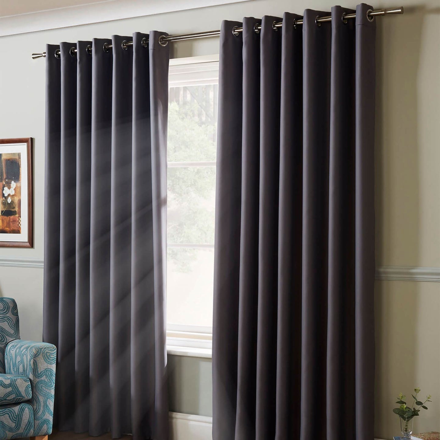 Blackout Silver Eyelet Curtains