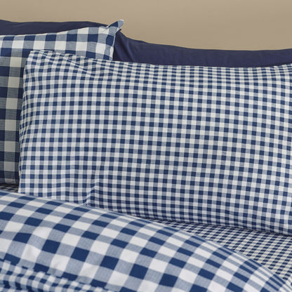 Catherine Lansfield Bamford Gingham Check Navy Blue Duvet Cover Set