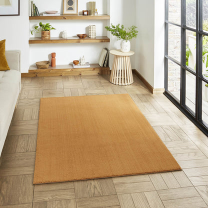 Bay Camel Plain Shaggy Washable Rug