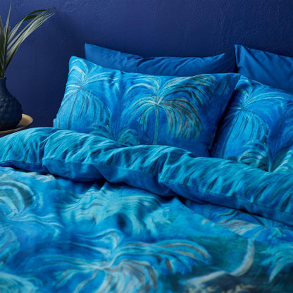 Midnight Palms Blue Duvet Cover Set