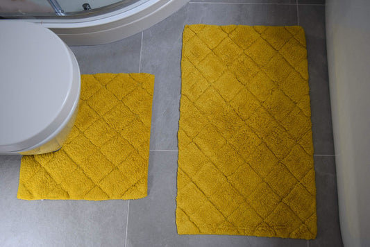 Kyra Ochre Bath Pedestal Mat