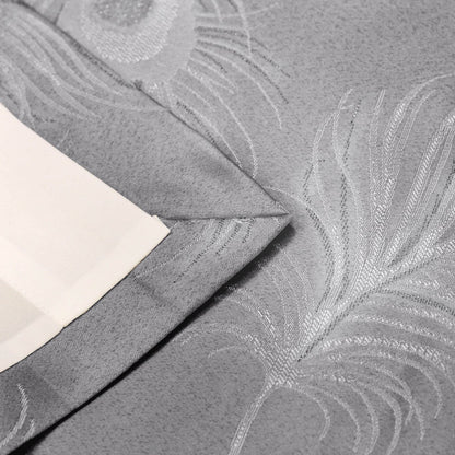 Feather Silver Eyelet Curtains