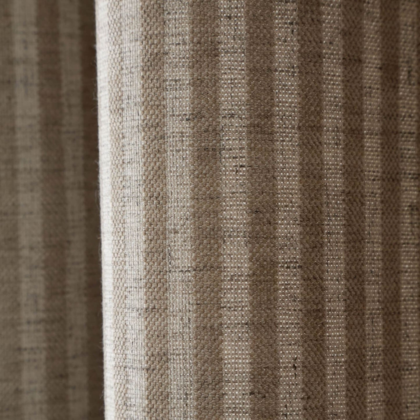 Bianca Fine Linens Chenille Stripe Lined Eyelet Curtains Two Panels Natural