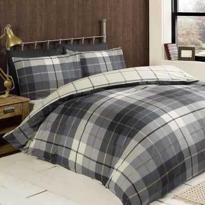 Lomond Check Flannellette Blue Duvet Set