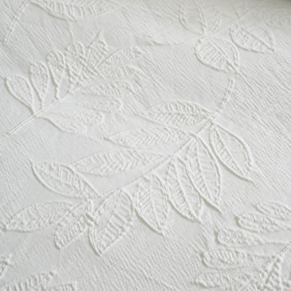 Catherine Lansfield Jacquard Leaves Bedding Duvet Cover Set White