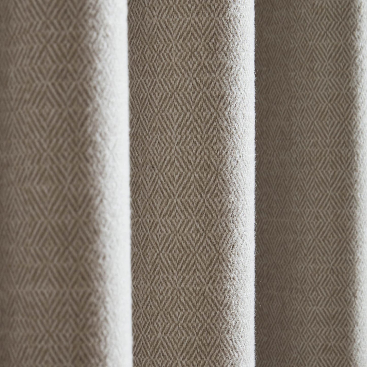 Catherine Lansfield Brushed Texture Ruffle Top Lined Pencil Pleat Curtains Two Panels Natural