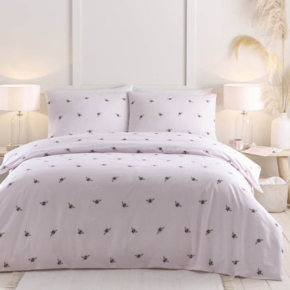 Bees Pink Duvet Cover Set With Pillow Case