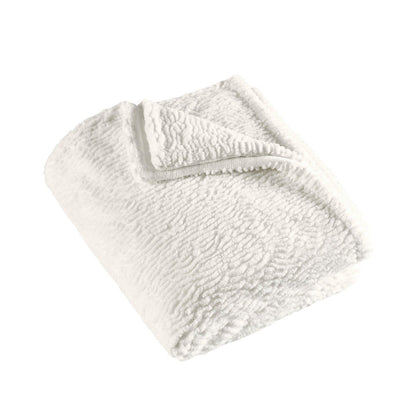 Catherine Lansfield Textured Wave Faux Fur Blanket Throw Cream - 150x200cm