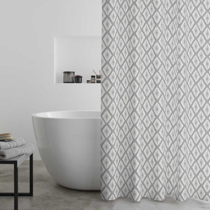 Aztec Diamond Silver Shower Curtain