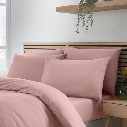Catherine Lansfield So Soft Non Iron Blush Pink Pillow case with envelope closure - Standard