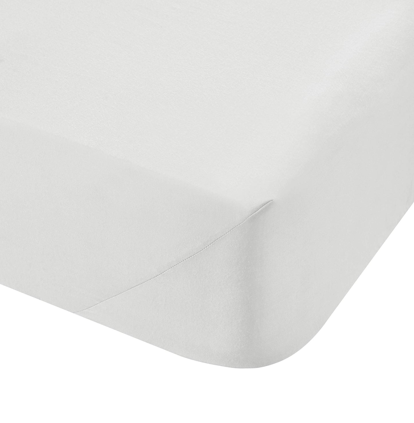 200TC Cotton Percale White Fitted Sheet