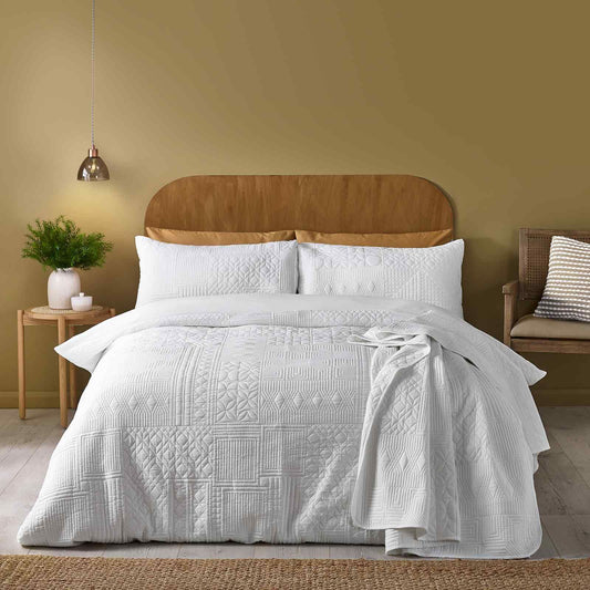 Folkstone Geo White Duvet Cover Set