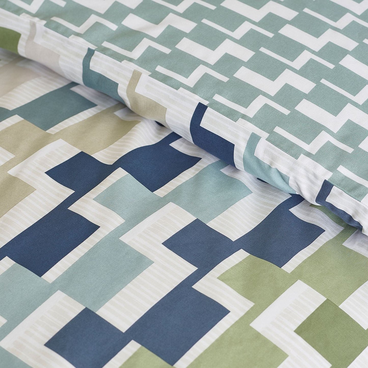 Catherine Lansfield Bryson Geo Blue Duvet Cover Set