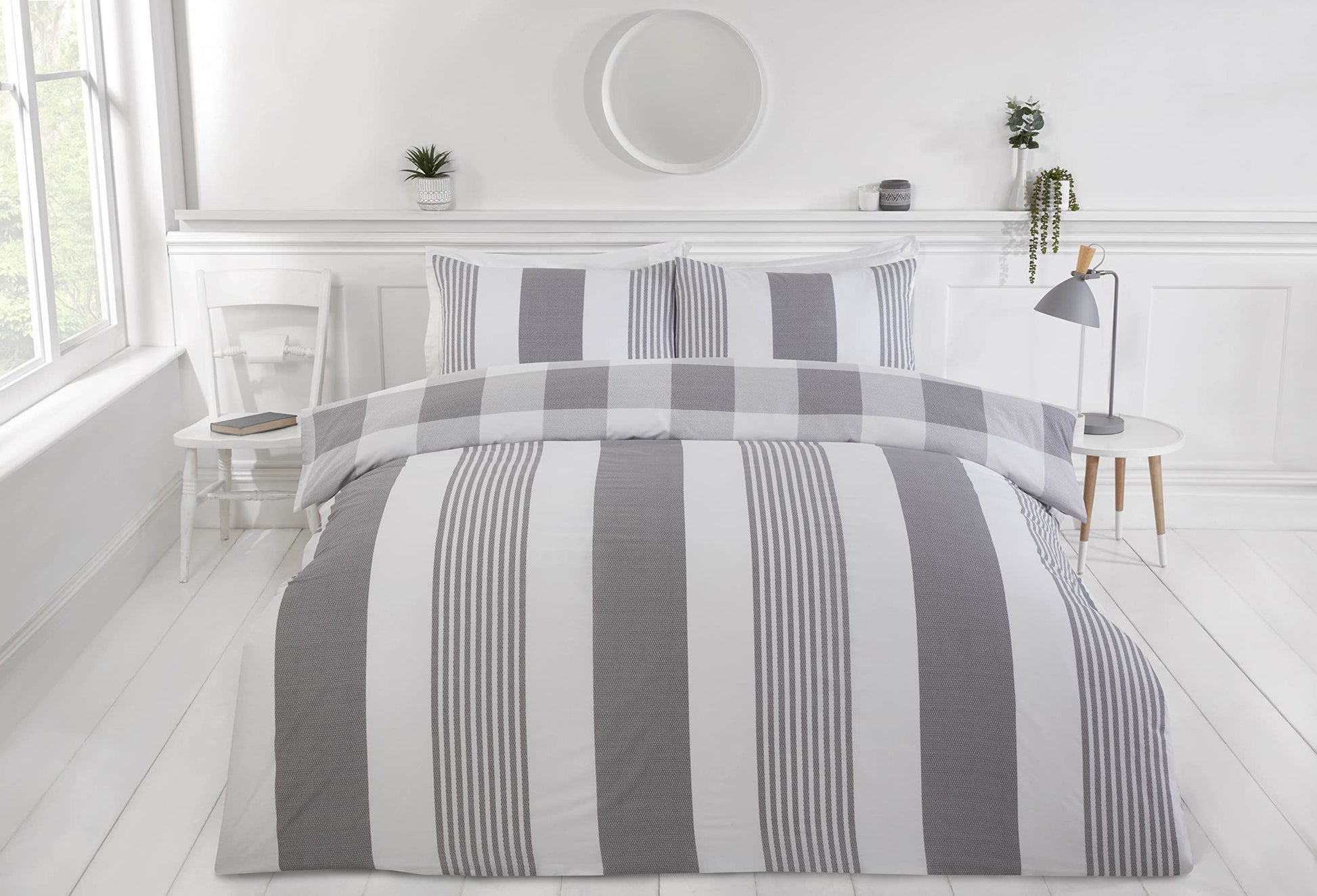 PH Chambray Stripe Grey Duvet Set