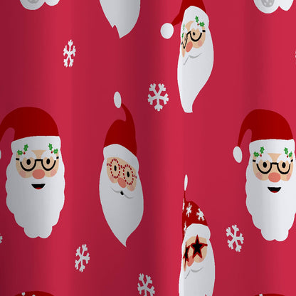 Christmas Santa Spec-Tacular 180x180cm Shower Curtain Red