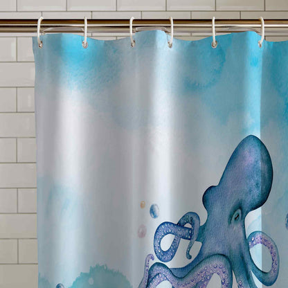 Octopus Blue Shower Curtain