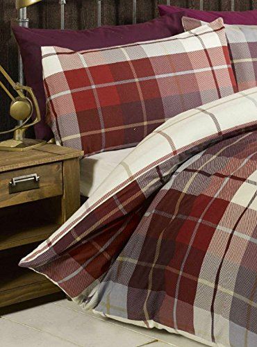 Lomond Check Flannellette Red Duvet Set