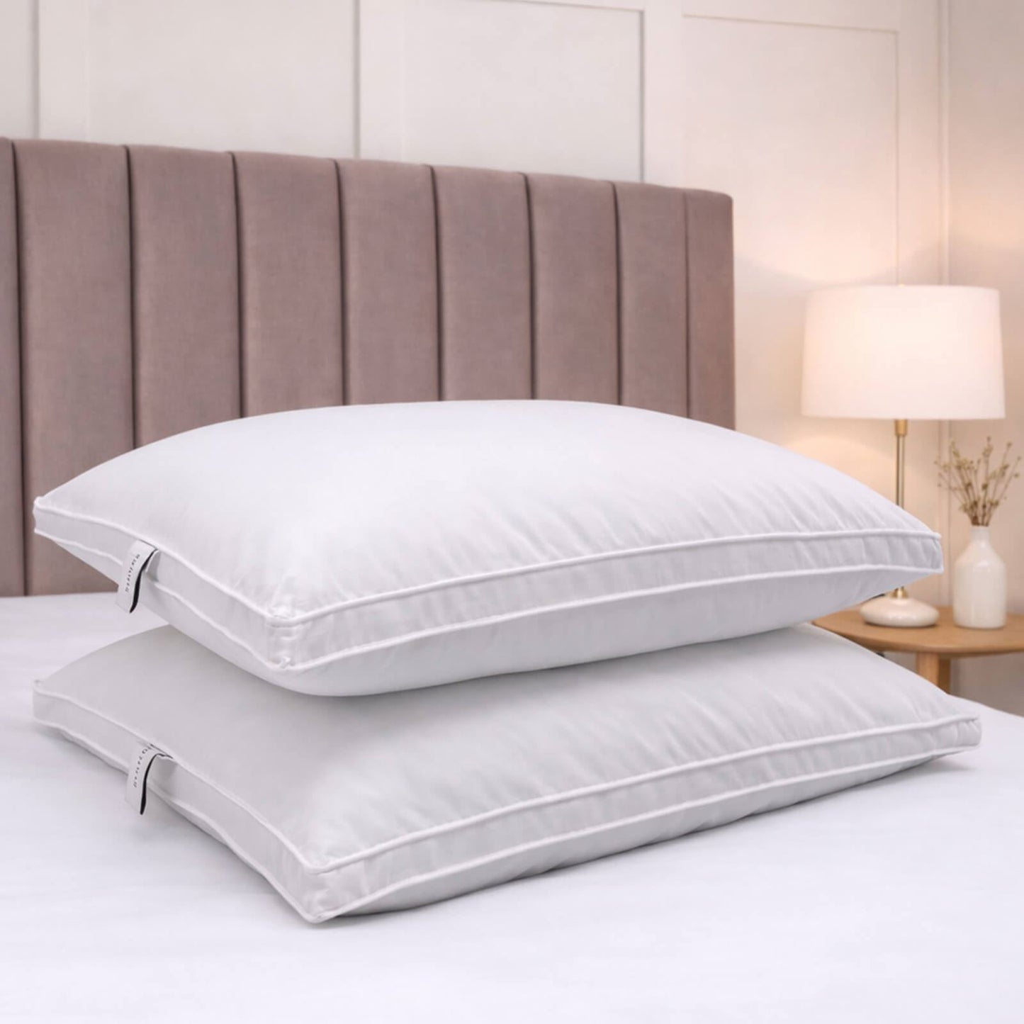 Bianca Fine Linens Goose Feather & Down Pillow Pair White