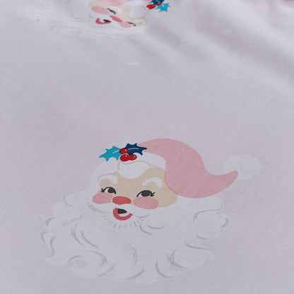 Vintage Christmas Santa Pink Duvet Cover Set